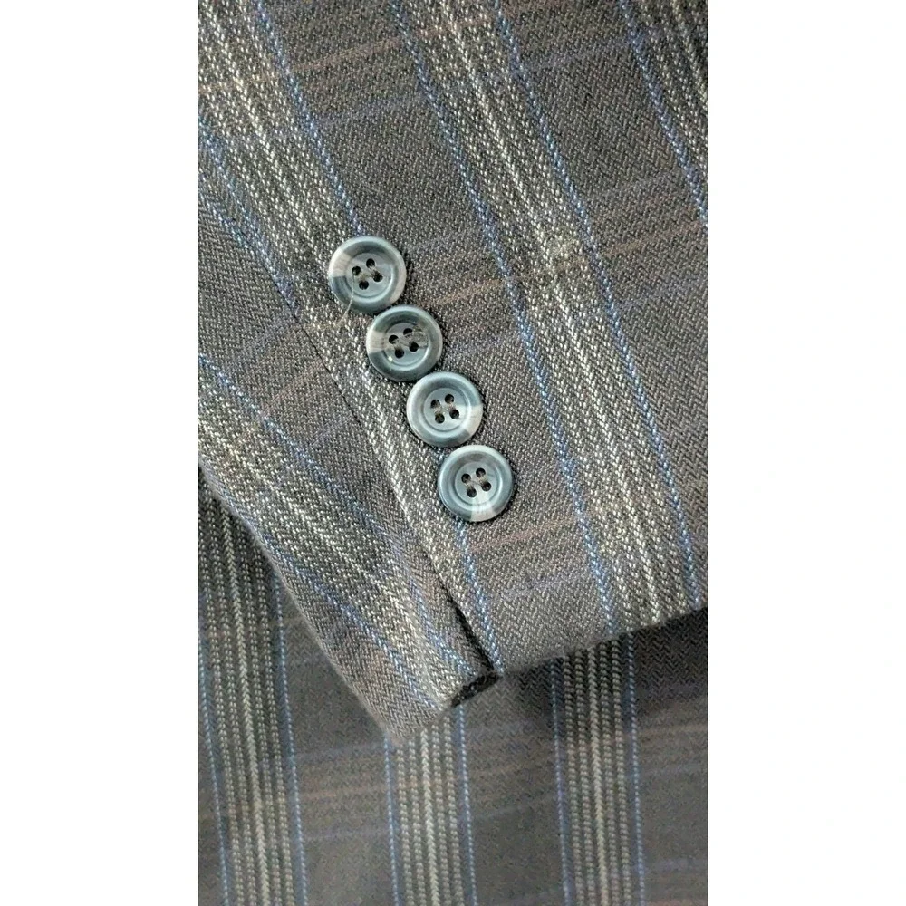 Pronto Moda Elite Tan Silk Bamboo Blend Woven Texture Classic Blazer Size 42L